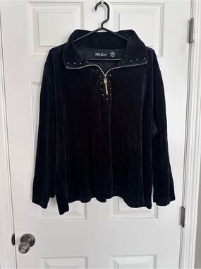 Black Stag Black Velvet Half-Zip Pullover Sweatshirt